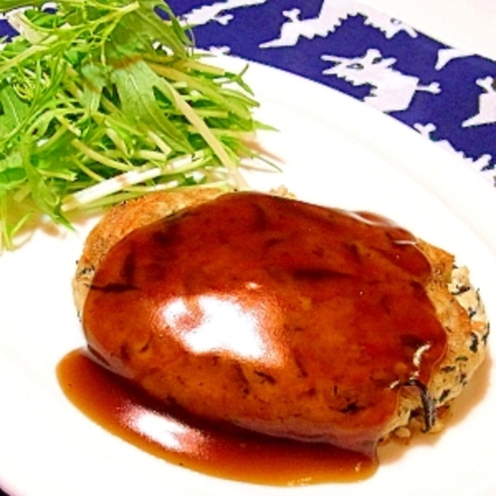 ヘルシーひじき入り豆腐ハンバーグ(照り焼きソース)